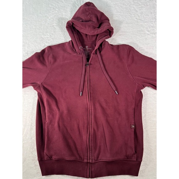Mack Weldon Hoodie Medium Mens Maroon Sweatshirt Full Zip Jacket Everyday Casual - Picture 7 of 16